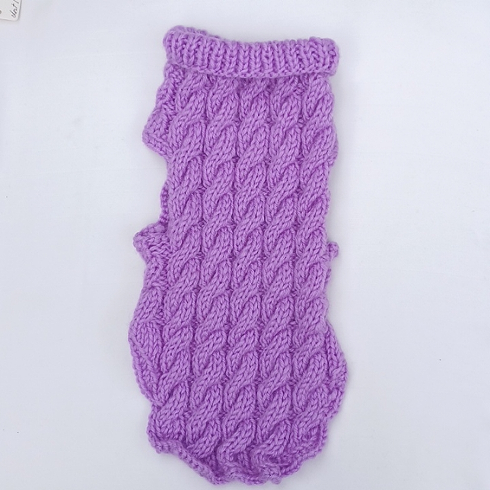 Handmade Knit Cabled Dog Coat NEW- Sz. Sm